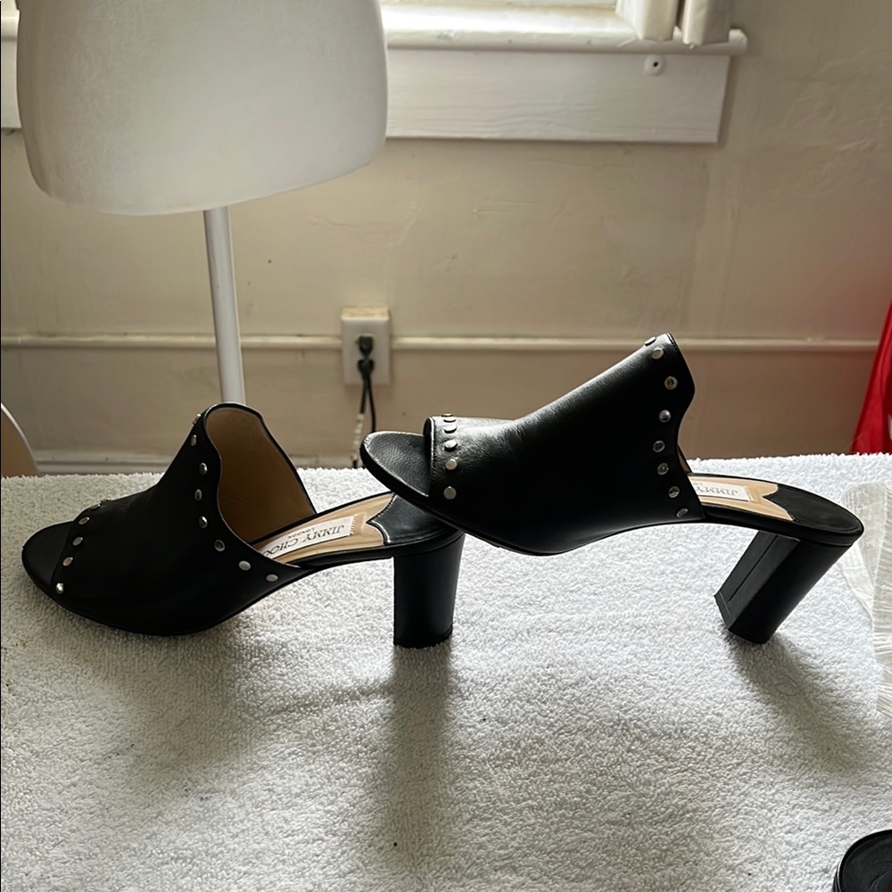 Jimmy Choo Black Studded Women's Shoes sz 38.5/8/8.5 - Picture 4 of 4